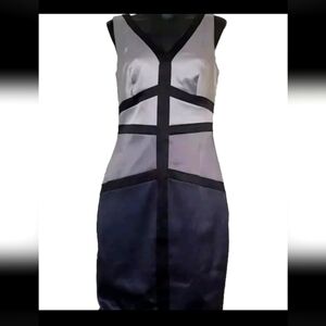 Sangria Ombre Bodycon Bandage Dress Size 6 Black Silver Grey Blue  B22#8
